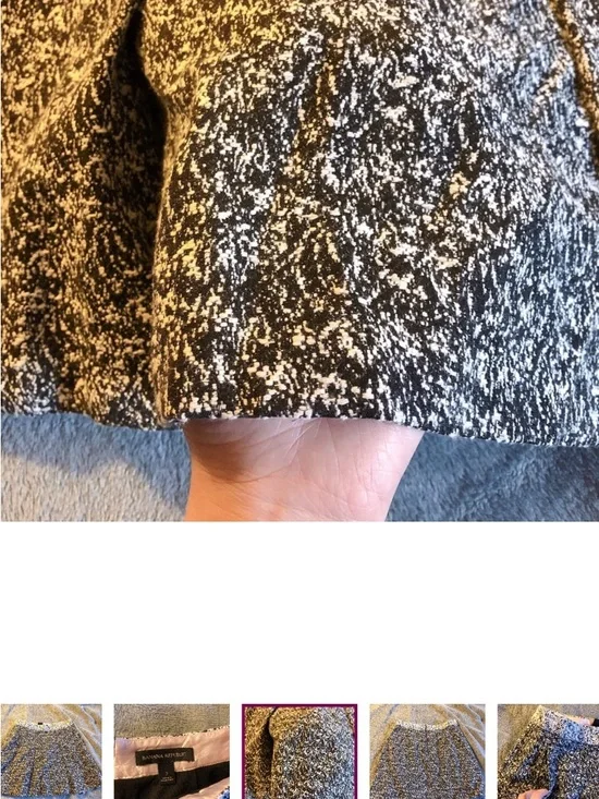 Banana Republic Black and White A-Line Pleated Skirt - Picture 3 of 4